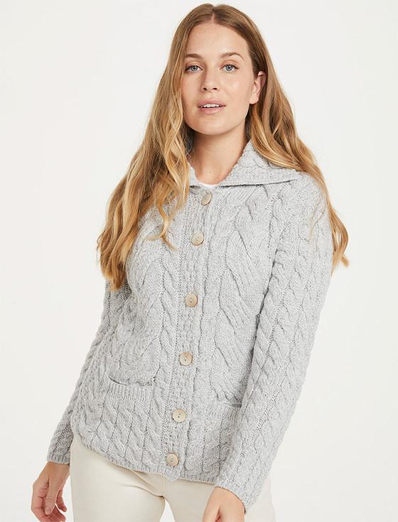 Aran Cashmere Super Soft Luxury Button-Up Cardigan