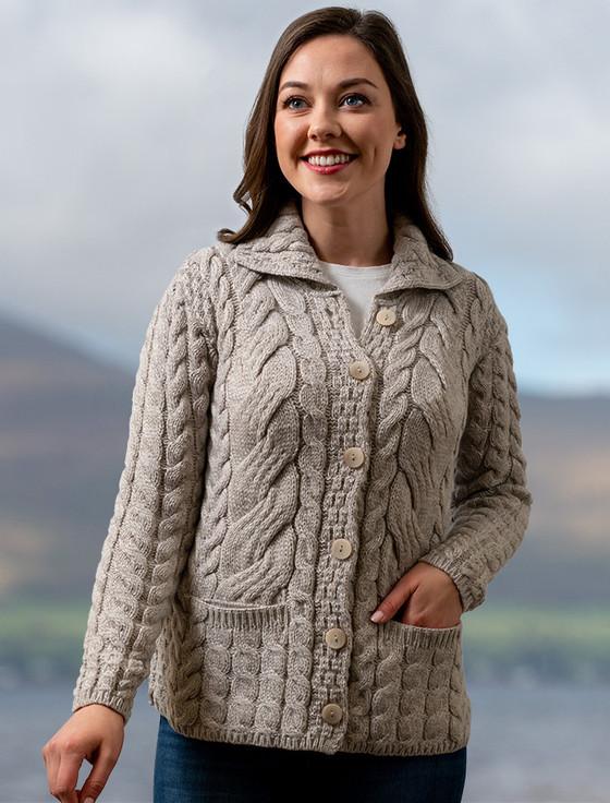 Aran Cashmere Super Soft Luxury Button-Up Cardigan‎‎‎