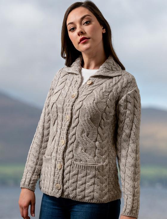 aran cashmere Super Soft Luxury Button-Up Cardigan‎‎‎
