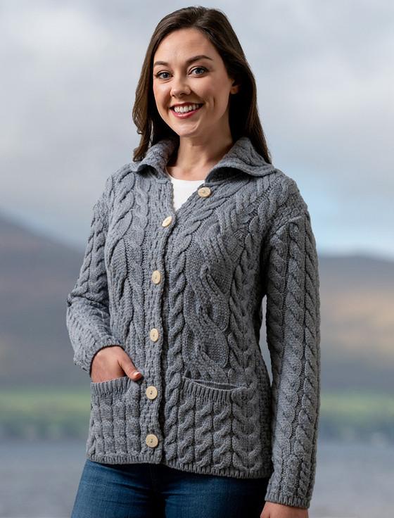aran cashmere Super Soft Luxury Button-Up Cardigan‎‎