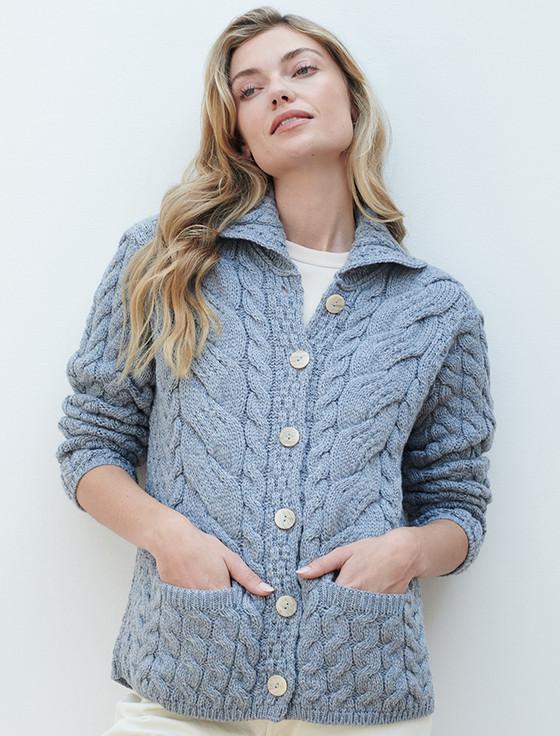 aran cashmere Super Soft Luxury Button-Up Cardigan