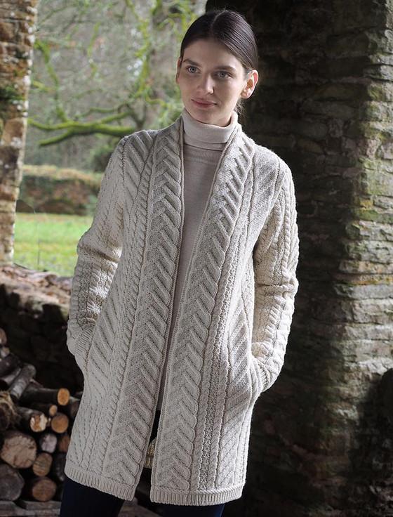 Aran Cashmere Super Soft Open Aran Cardigan‎