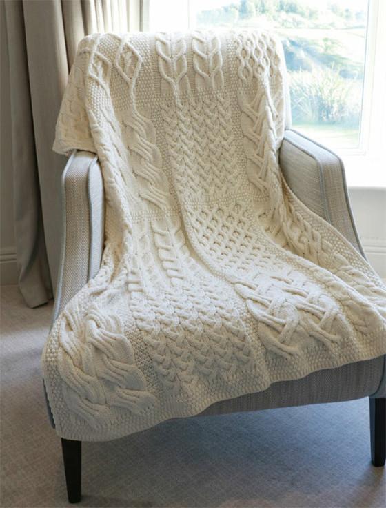 Aran Cashmere Super Soft Patchwork Throw