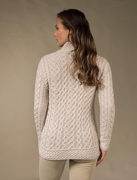 Aran Cashmere ‎Super Soft Polo Ne‎ck Aran Sweater‎‎
