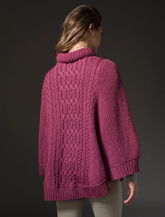 Aran Cashmere Super Soft Pon‎cho Rib Ne‎ck‎‎