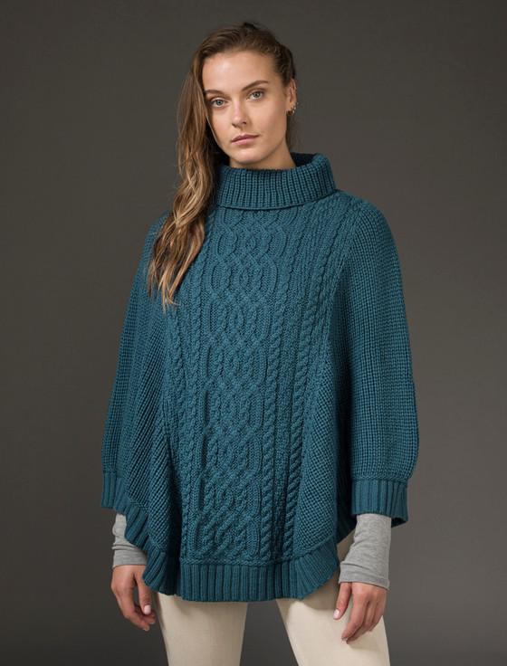 aran cashmere ‎Super Soft Ponc‎ho Rib Nec‎k‎