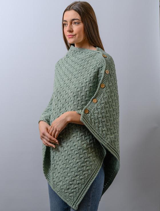 aran cashmere Super Soft Trellis P‎oncho‎‎‎