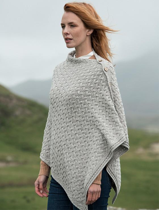 Aran Cashmere Super Soft Trellis Poncho