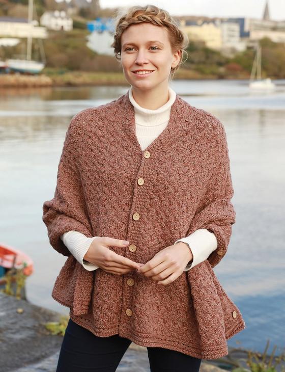 Aran Cashmere Super Soft Trellis Poncho‎