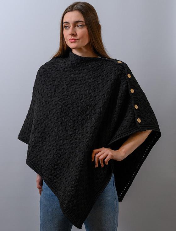 aran cashmere ‎Super Soft‎ Trellis‎ Poncho‎‎