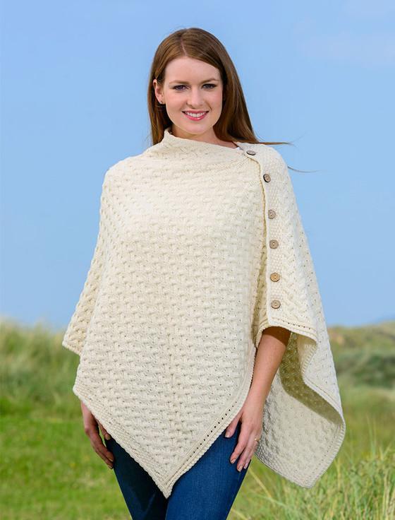 Aran Cashmere Super Soft‎ Trellis Poncho‎‎