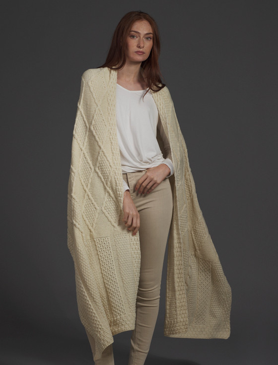 aran cashmere Sweeney Clan Aran Wrap