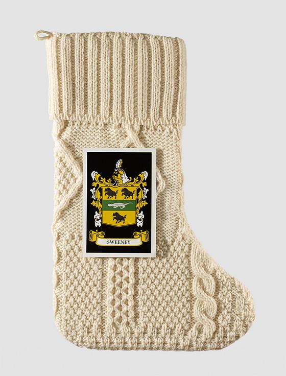 Aran Cashmere Sweeney Clan Christmas Stocking