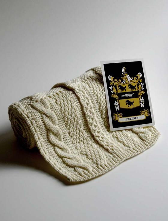 aran cashmere Sweeney Clan Scarf