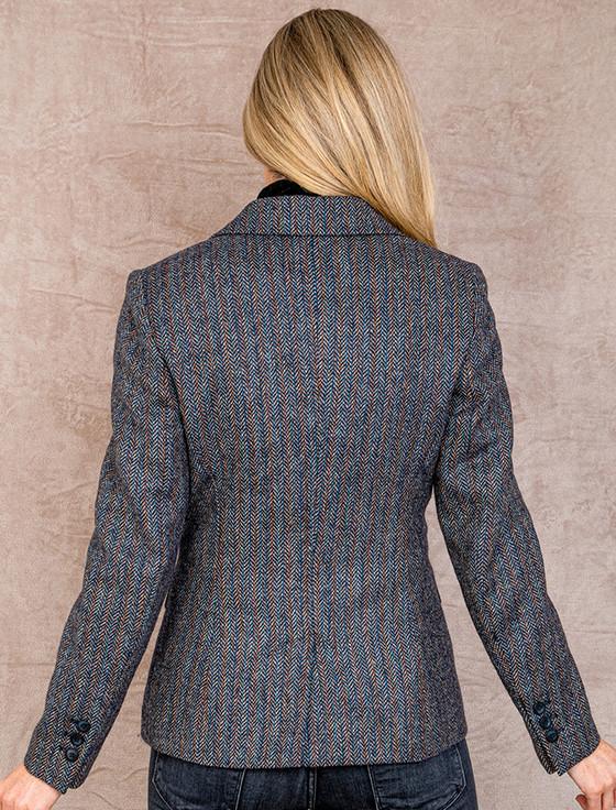 Aran Cashmere Tara Tweed Hacking Jacket - Blue Moon