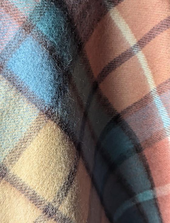 Aran Cashmere Tartan Wool Stole - Autumn Check