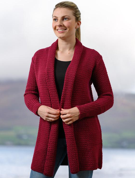 Aran Cashmere Textured Merino Cardigan