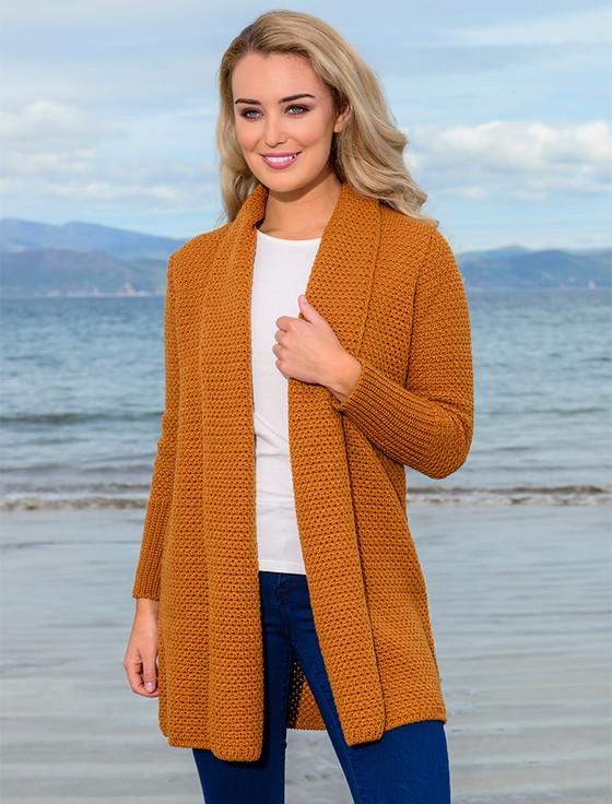 Aran Cashmere Textured Merino Cardigan