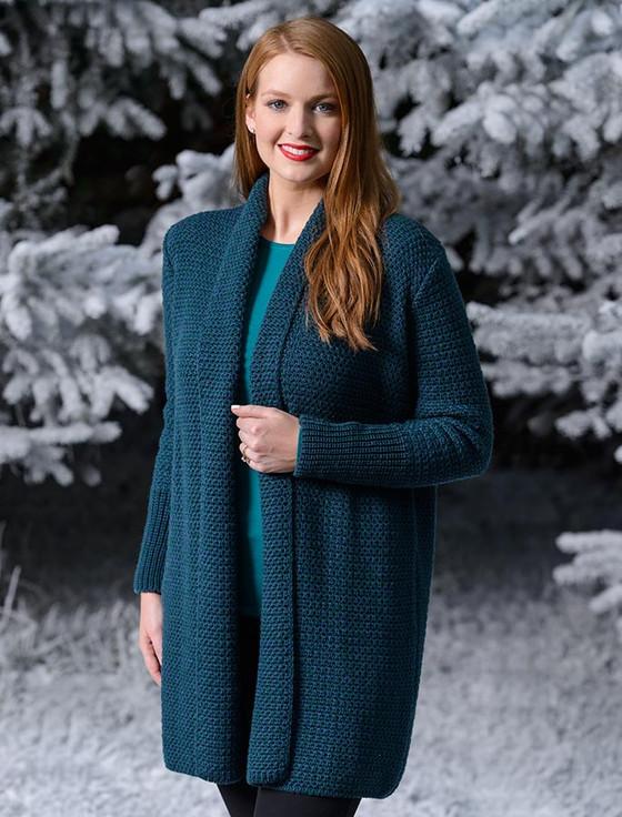 aran cashmere Textured Merino Cardigan‎‎‎‎‎‎‎