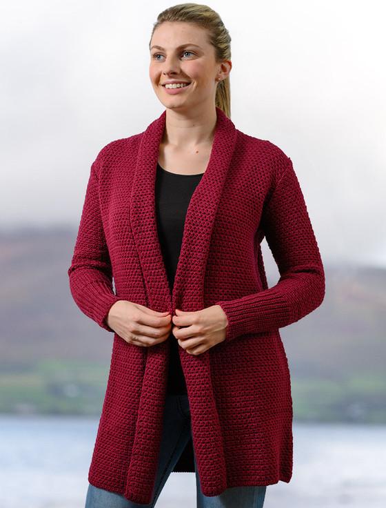 Aran Cashmere Textured Merino Cardigan‎‎‎‎‎