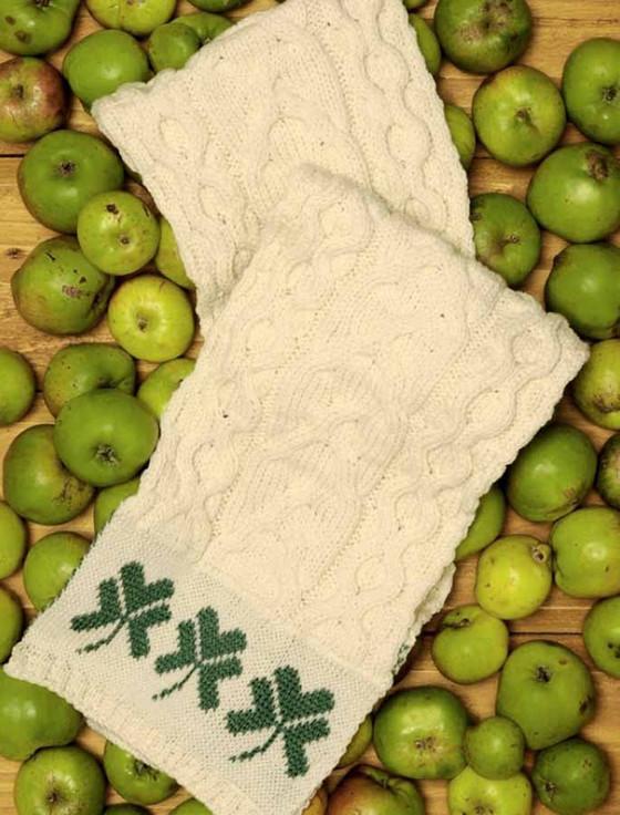 Aran Cashmere Three Shamrocks Merino Scarf