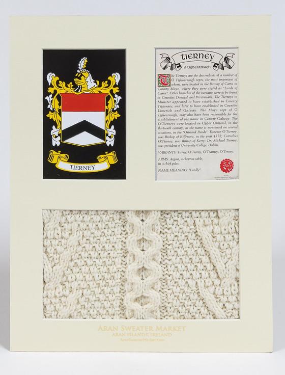 Aran Cashmere Tierney Clan Aran & History Display