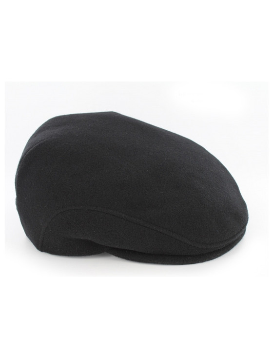 Aran Cashmere Trinity Flat Cap - Black