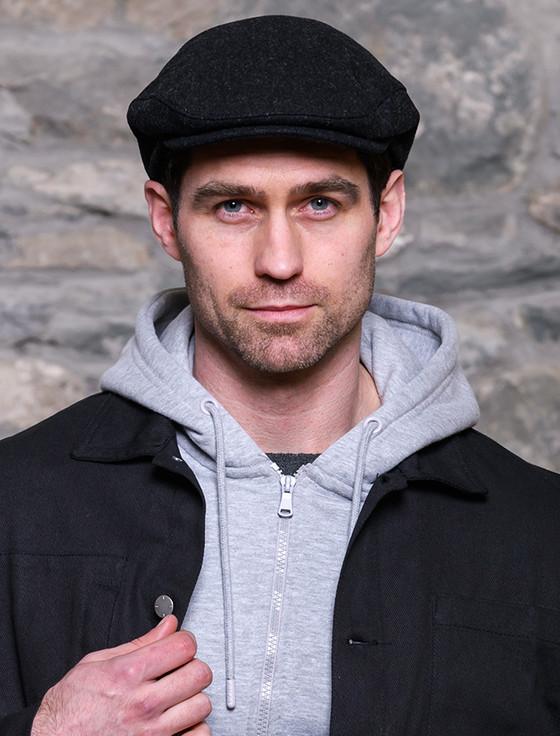 Aran Cashmere Trinity Flat Cap - Charcoal Grey