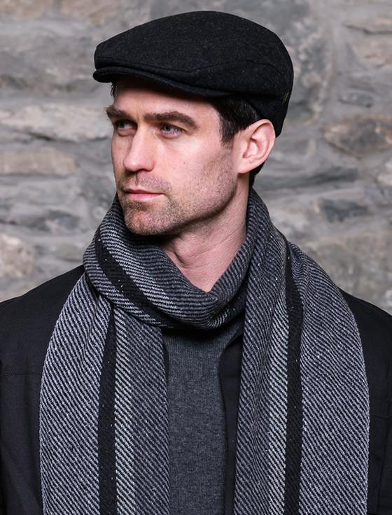 Aran Cashmere Trinity Flat Cap - Charcoal Grey