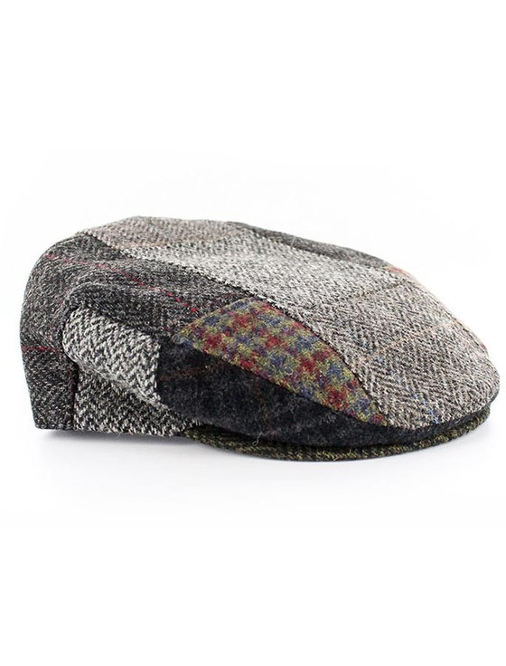 Aran Cashmere Trinity Flat Cap - Patchwork A