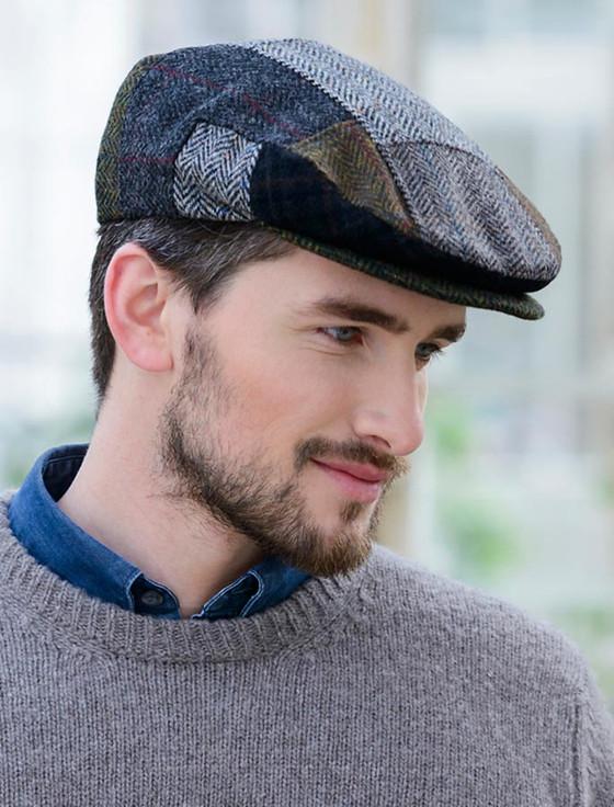 aran cashmere Trinity Flat Cap - Patchwork A