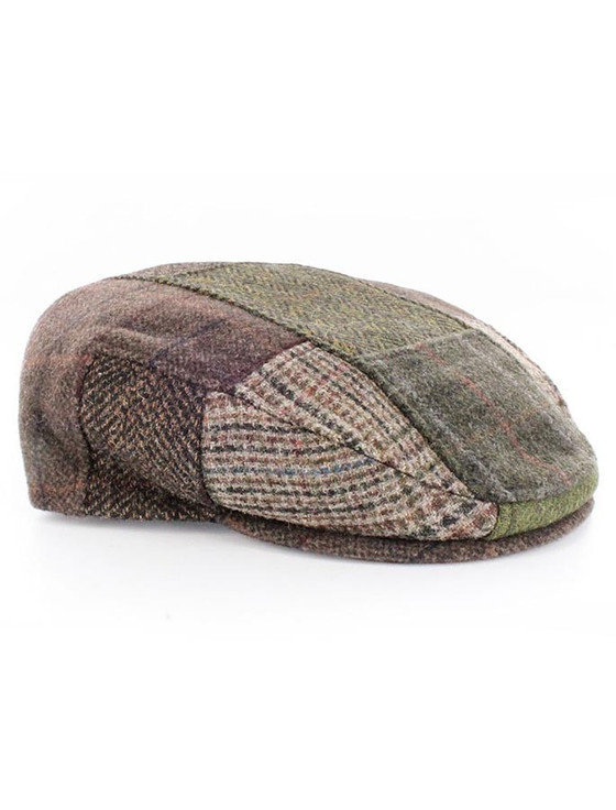 Aran Cashmere Trinity Flat Cap - Patchwork B