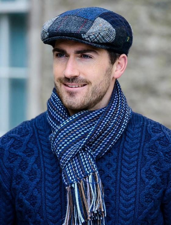 Aran Cashmere Trinity Flat Cap - Patchwork C