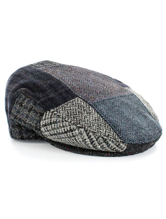 Aran Cashmere Trinity Flat Cap - Patchwork C