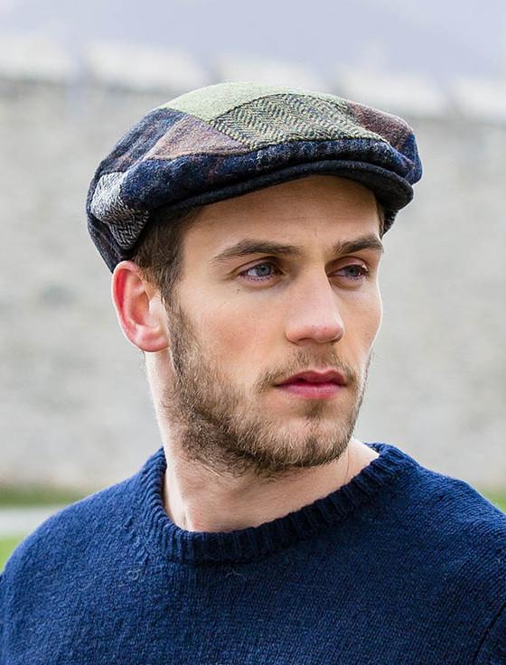 Aran Cashmere Trinity Flat Cap - Patchwork Original