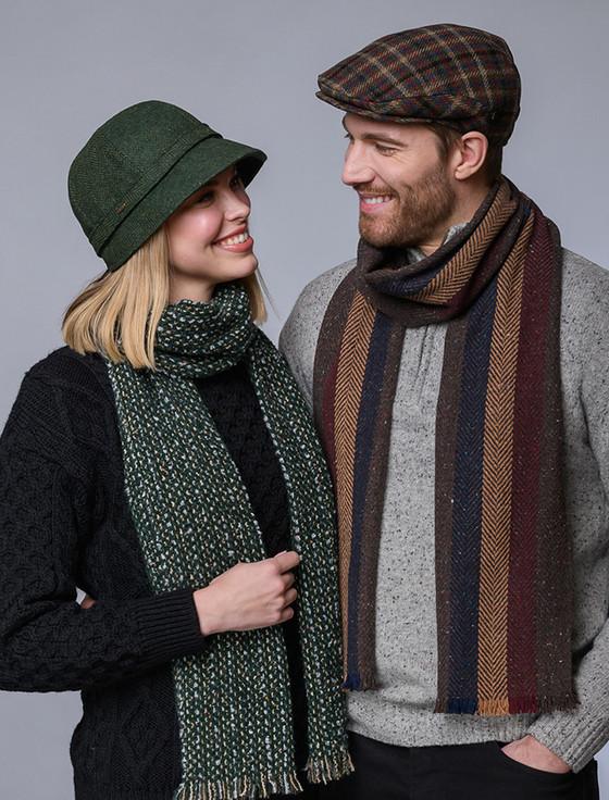 Aran Cashmere Trinity Tweed Flat Cap - Tartan Check