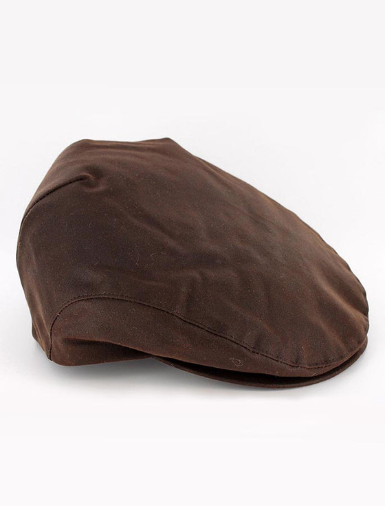 aran cashmere Trinity Wax Flat Cap - Brown