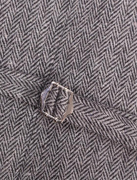 Aran Cashmere Tweed Herringbone Waistcoat - Grey
