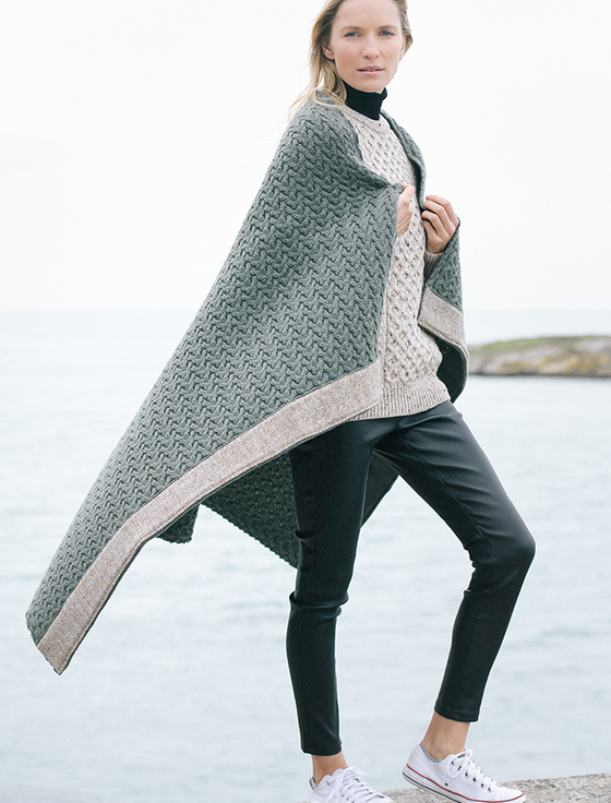 aran cashmere Tweed & Merino Wool Throw