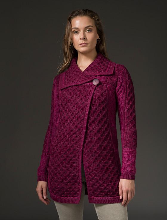 Aran Cashmere Two Tone Merino Wool Coat