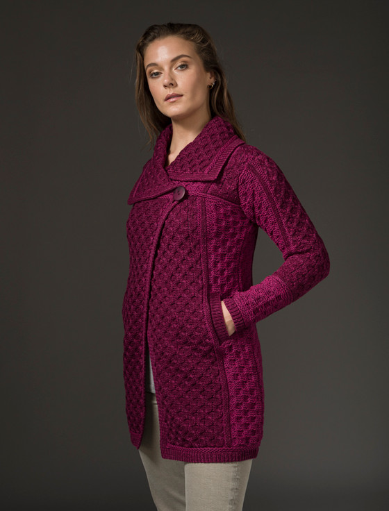 Aran Cashmere Two Tone Merino Wool Coat