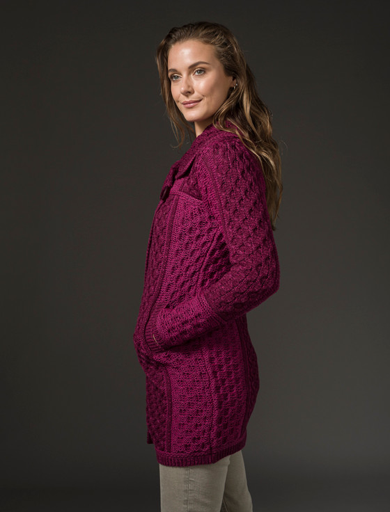 Aran Cashmere Two Tone Merino Wool Coat