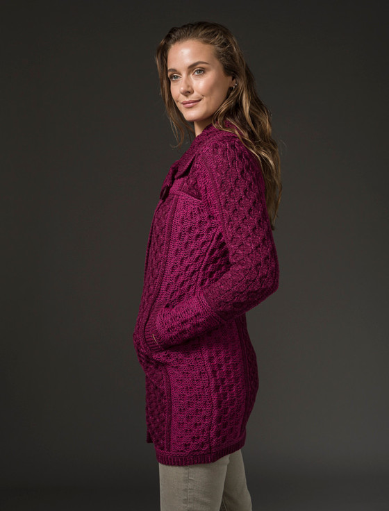 Aran Cashmere Two‎ Tone Merino Wool Coat‎‎