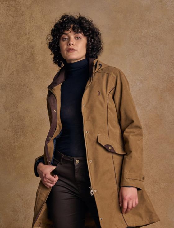 Aran Cashmere Una Ladies Waterproof Coat - Camel