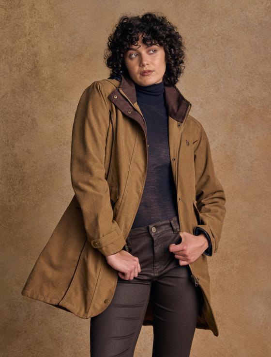 Aran Cashmere Una Ladies Waterproof Coat - Camel