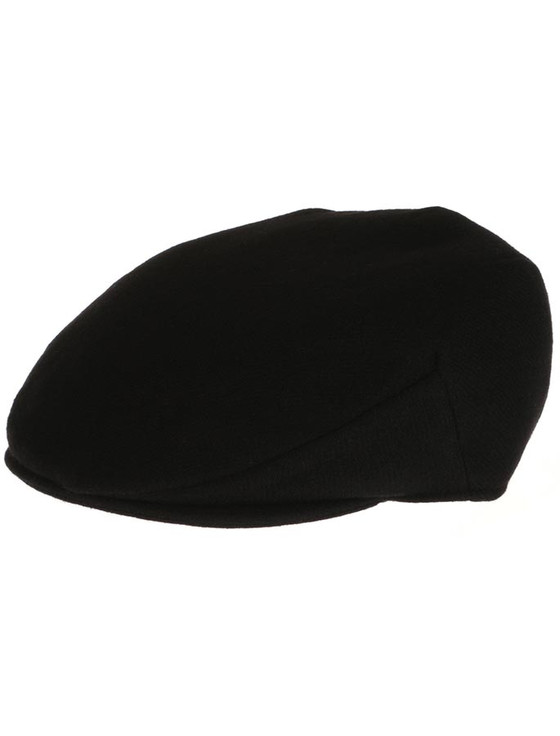 Aran Cashmere Vintage Tweed Flat Cap - Solid Black