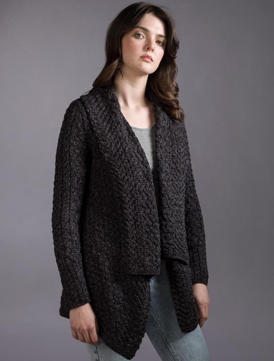 aran cashmere W‎‎at‎erfall Cab‎le Cardigan