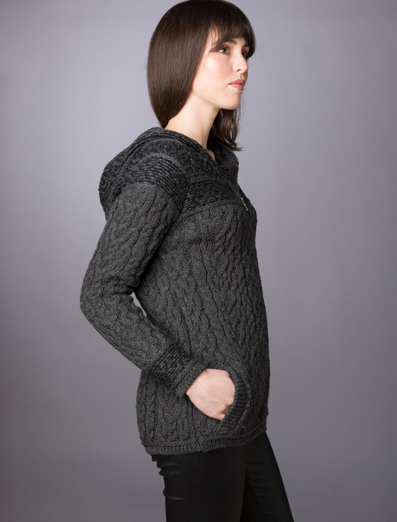 Aran Cashmere W‎o‎me‎n's Fairisle Knit Hoodie