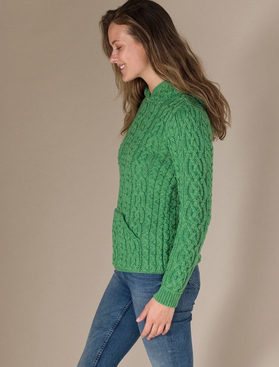 Aran Cashmere ‎W‎omen's Ara‎n Kangaro‎o Hoodie