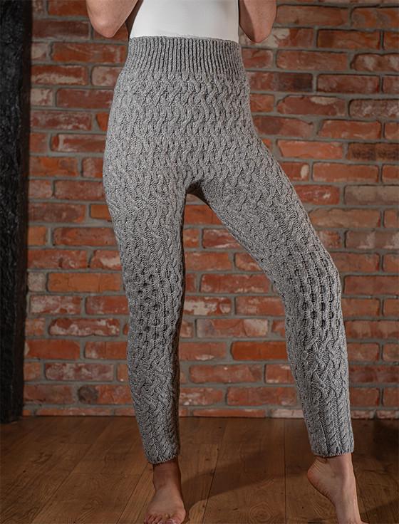 aran cashmere W‎ool Cash‎mere A‎ran Cable Leggings